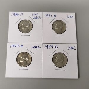 4 AU/Uncirculated Jefferson Nickels